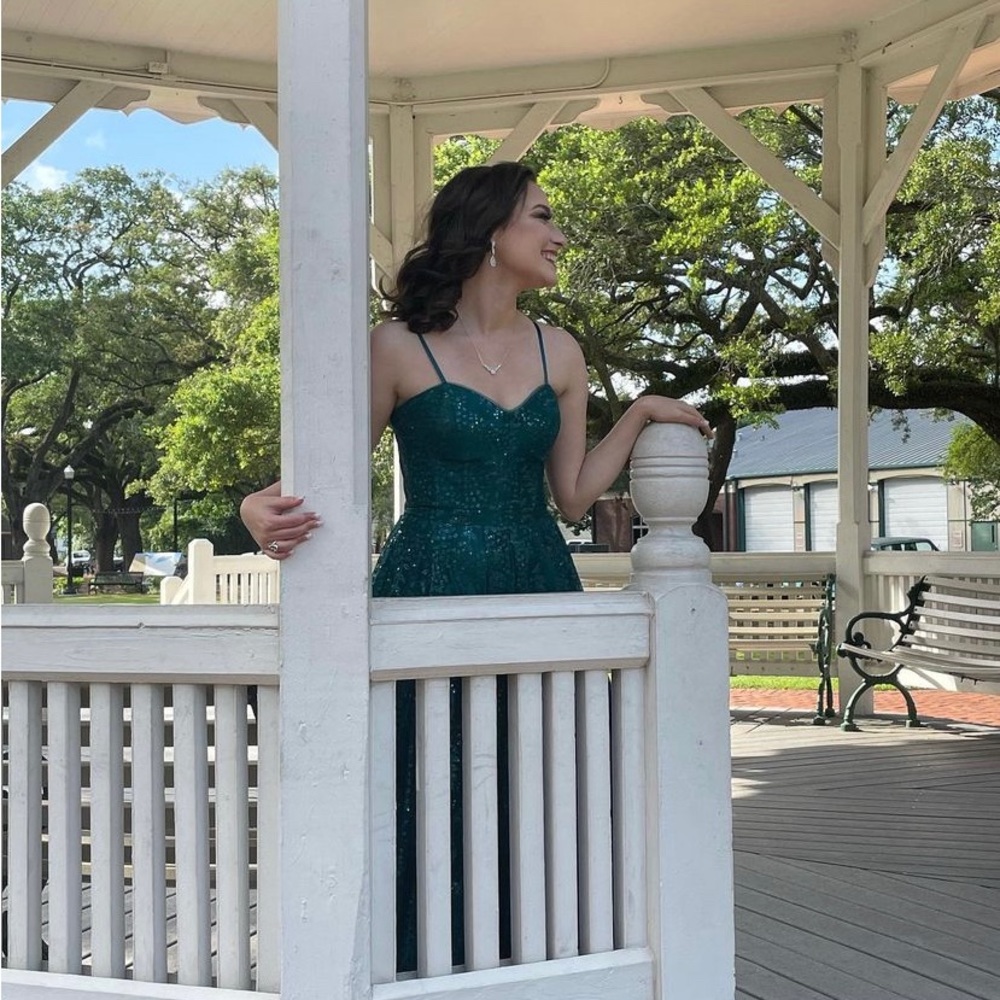 Green sequin dress